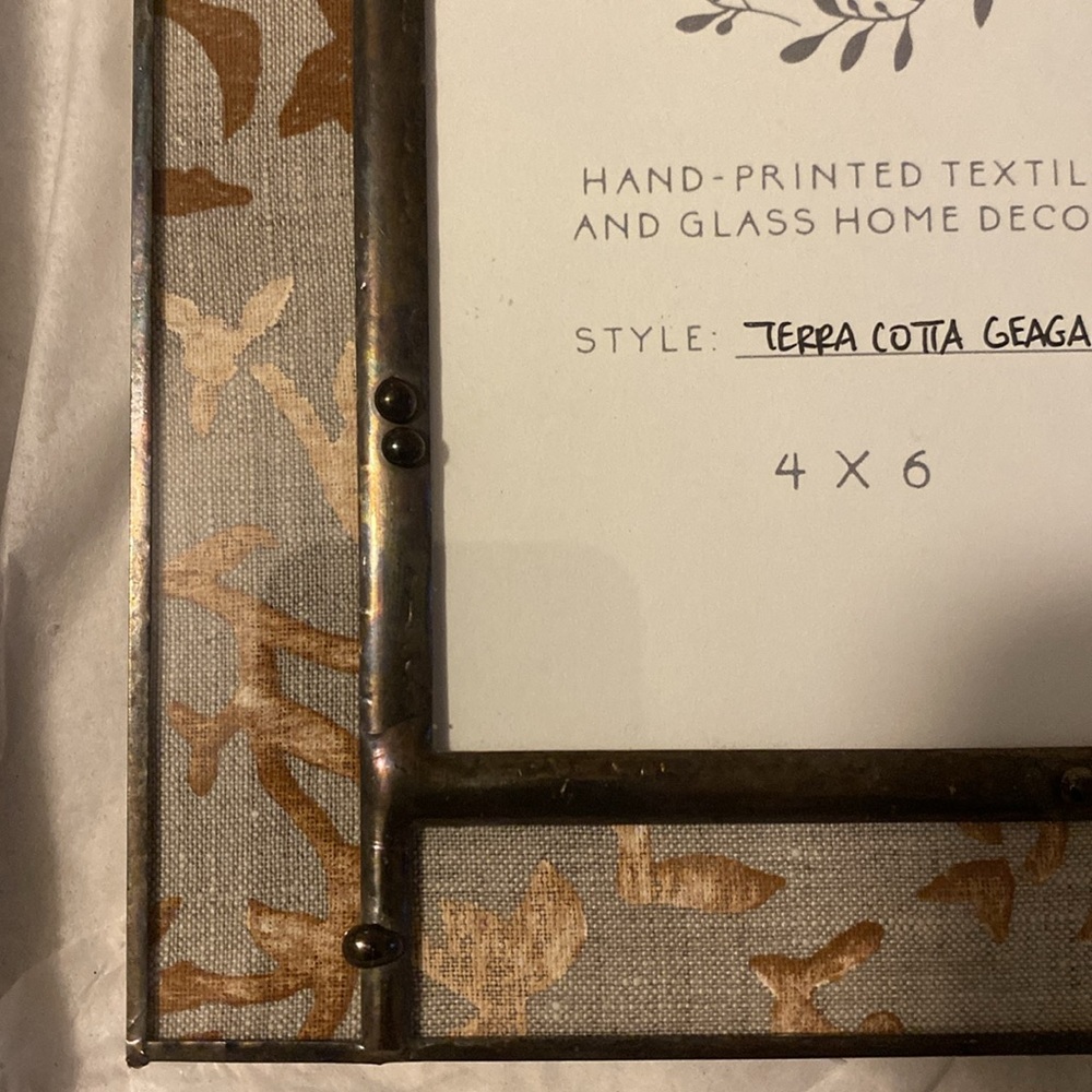 Handcrafted glass & metal picture frame. New in box. - Picture 5 of 5